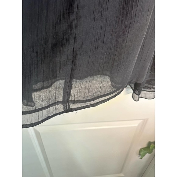 Stellah Semi Sheer Long Ruffled Sleeves Bell Cuff Blouse Sz Small - Picture 6 of 10